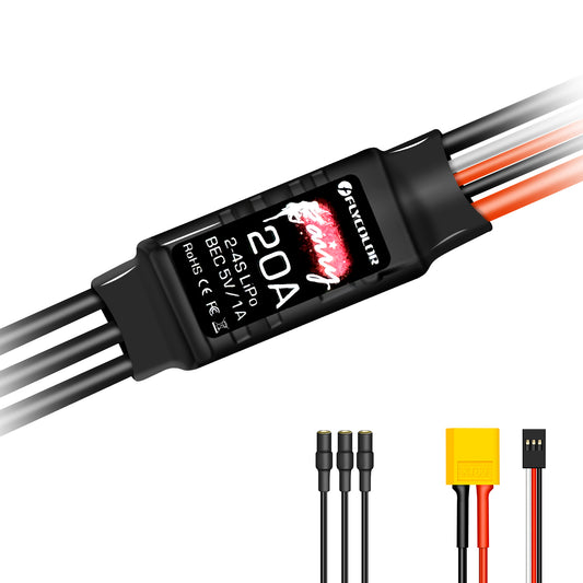 20A Brushless ESC with 5V1A BEC, Super Light & Small Size for Multirotor RC Airplane and Others