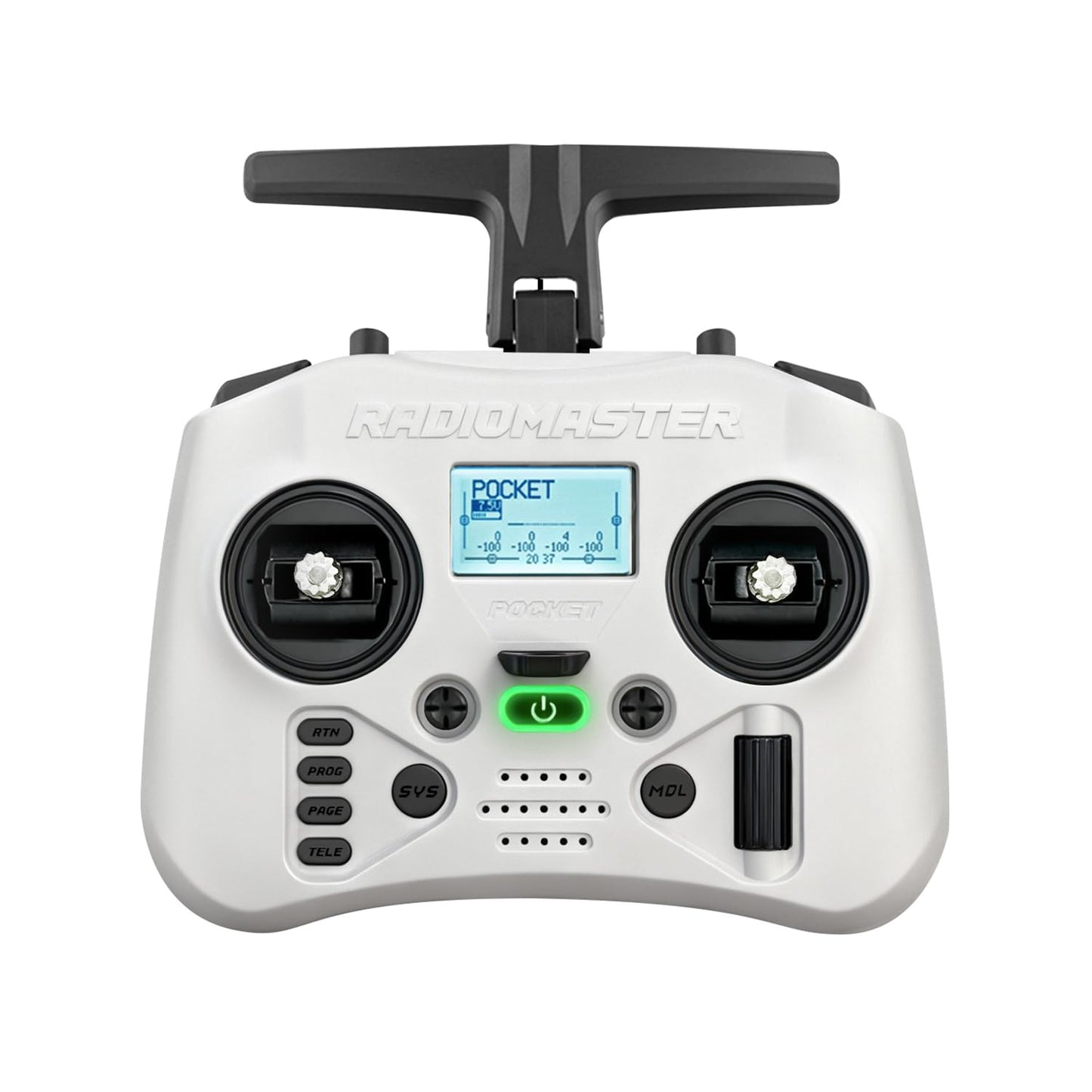 Radiomaster Pocket Hall Gimbal Transmitter, ELRS Remote Control Portable Lightweight Built in LED Light Foldable Antenna Mode 2