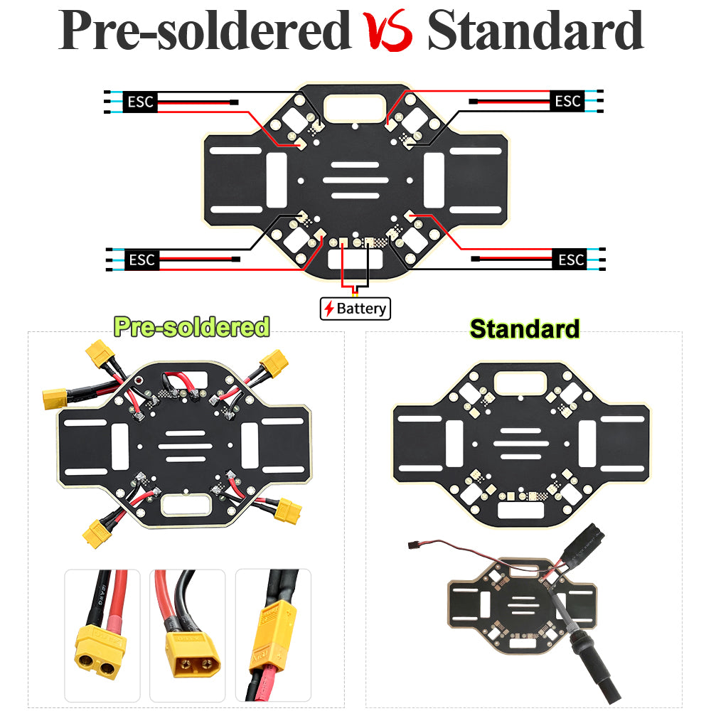 F450 Drone Frame, 450mm Wheelbase Quadcopter Frame Kit with Landing Skid Gear