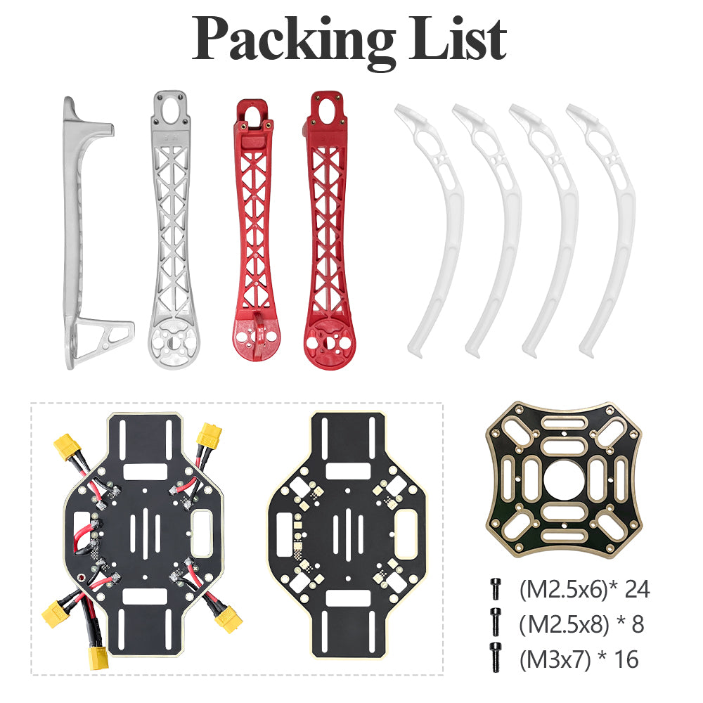 F450 Drone Frame, 450mm Wheelbase Quadcopter Frame Kit with Landing Skid Gear