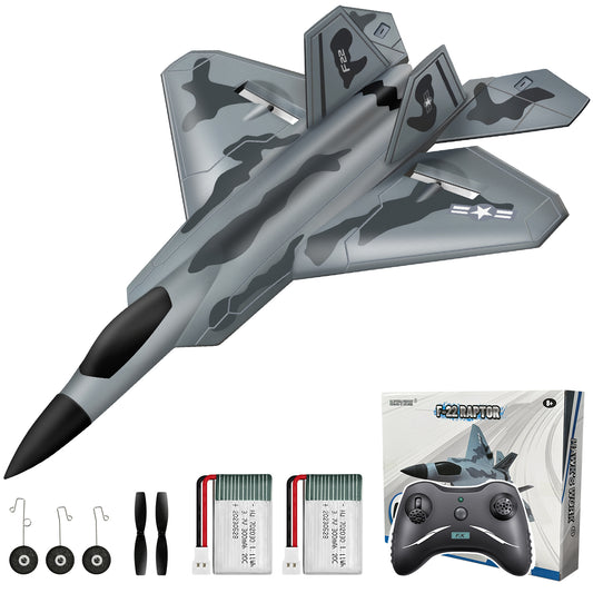 RC F22 Raptor, 2 Channel 2.4 GHz Remote Control Airplane, Easy to Fly Glider for Kids & Beginners