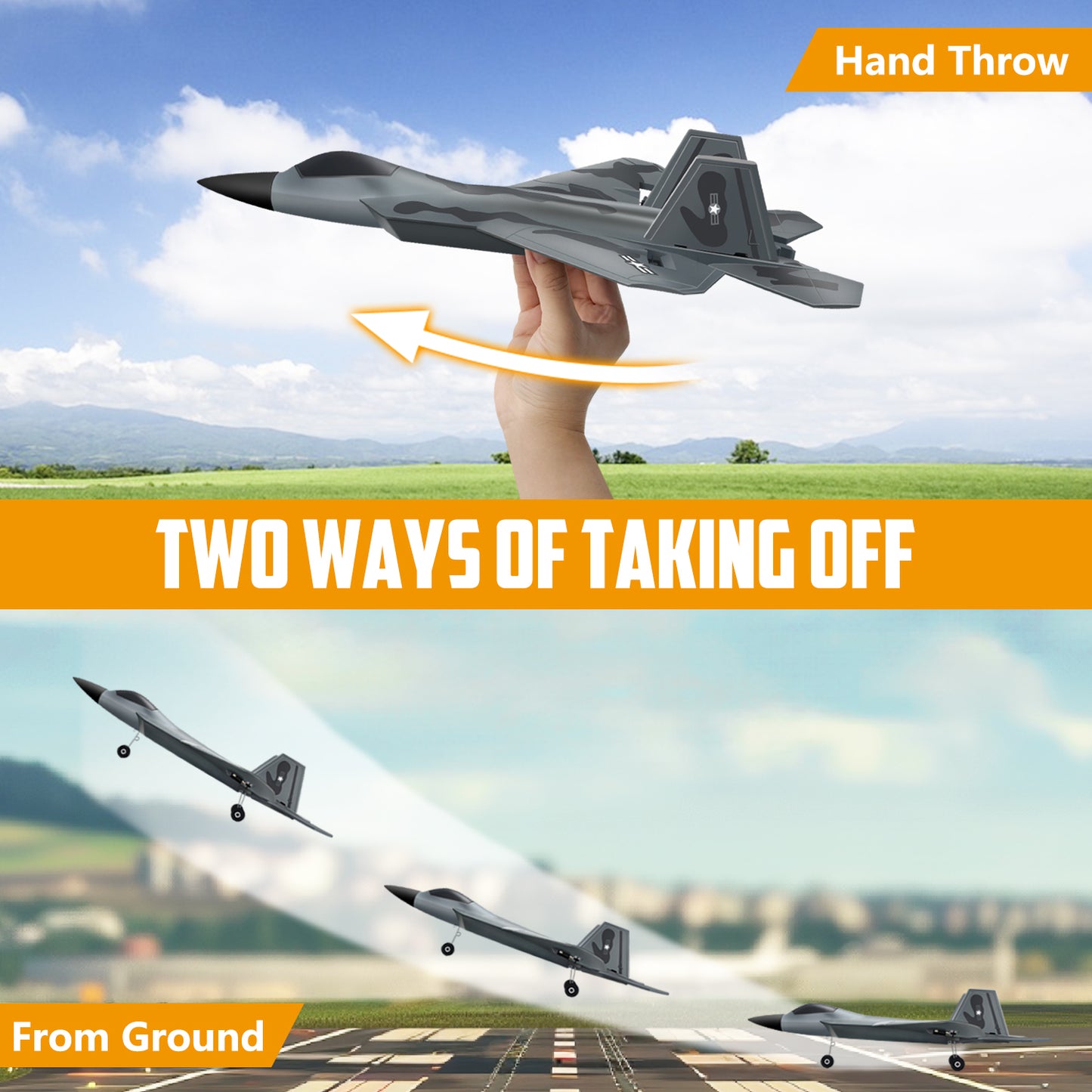 RC F22 Raptor, 2 Channel 2.4 GHz Remote Control Airplane, Easy to Fly Glider for Kids & Beginners