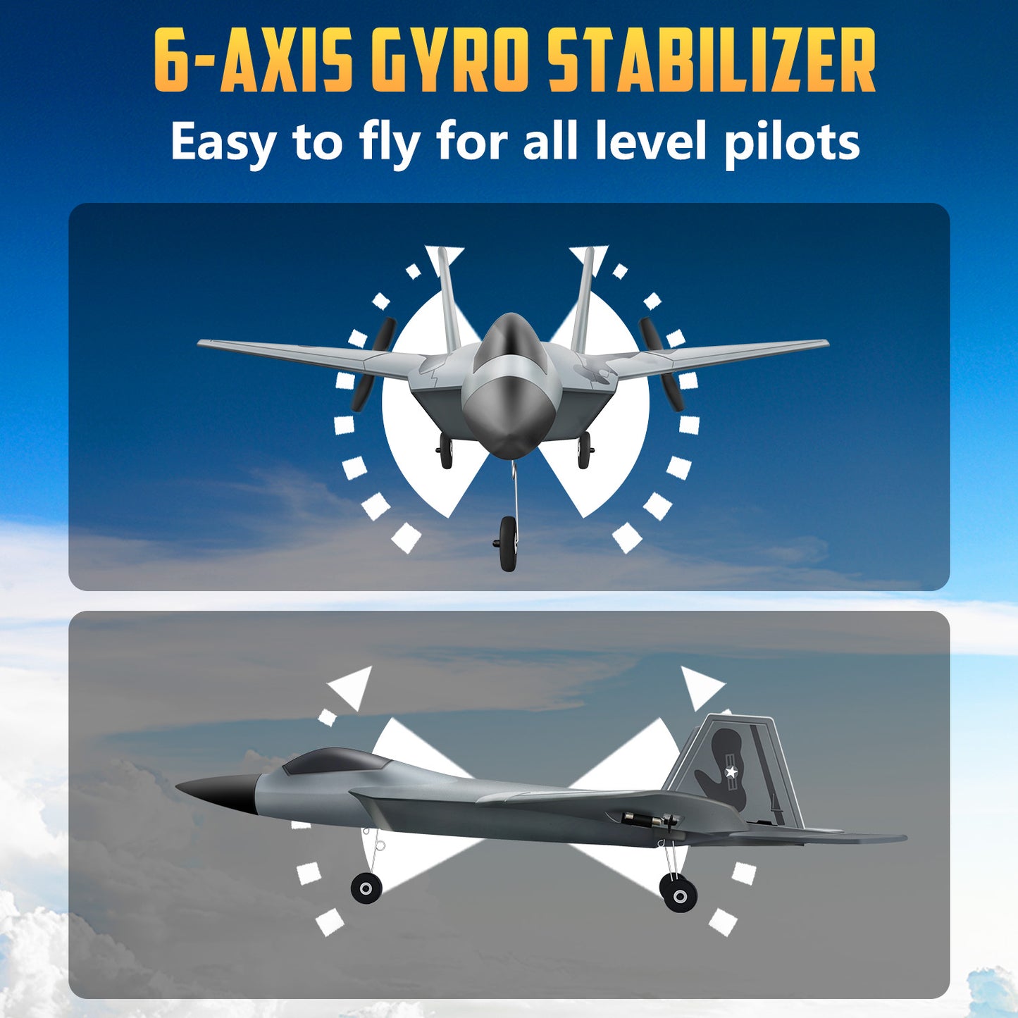 RC F22 Raptor, 2 Channel 2.4 GHz Remote Control Airplane, Easy to Fly Glider for Kids & Beginners