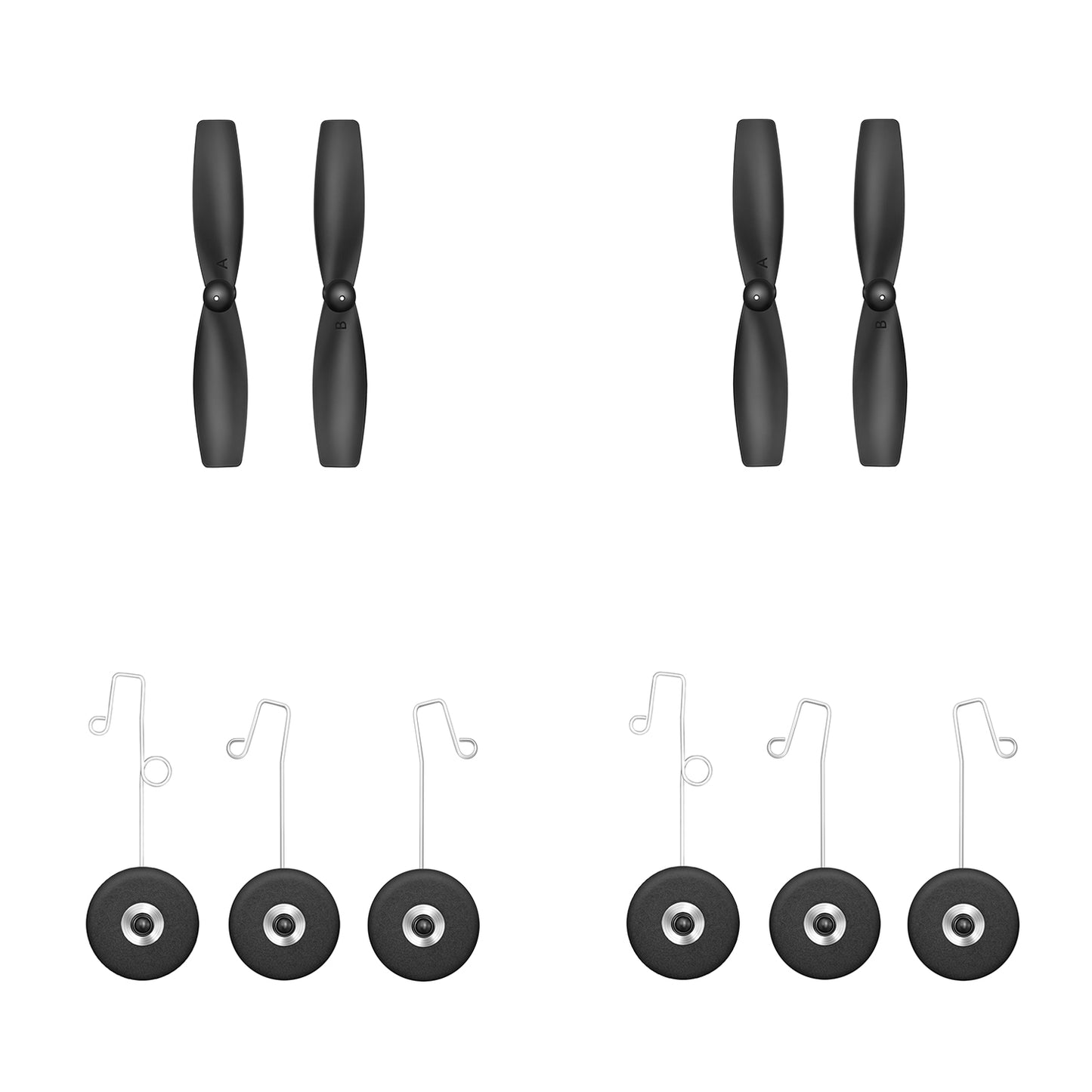 2 Paar Ersatzpropeller und -räder für RC F22 Raptor (822P)
