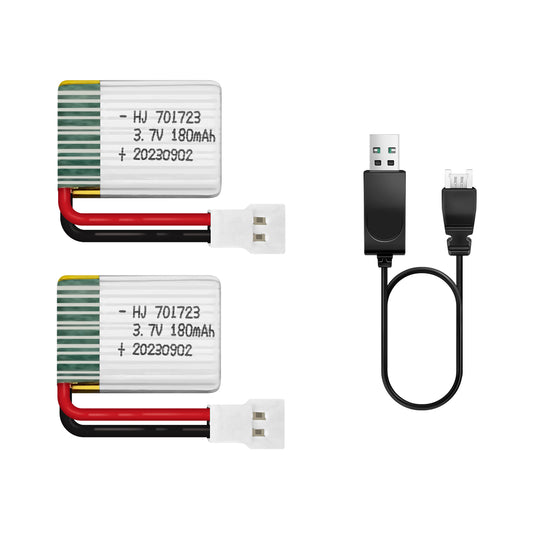 Lipo-Akku 3,7 V 180 mAh, wiederaufladbarer Lithium-Polymer-Akku für RC-Modelle und Spielzeug 