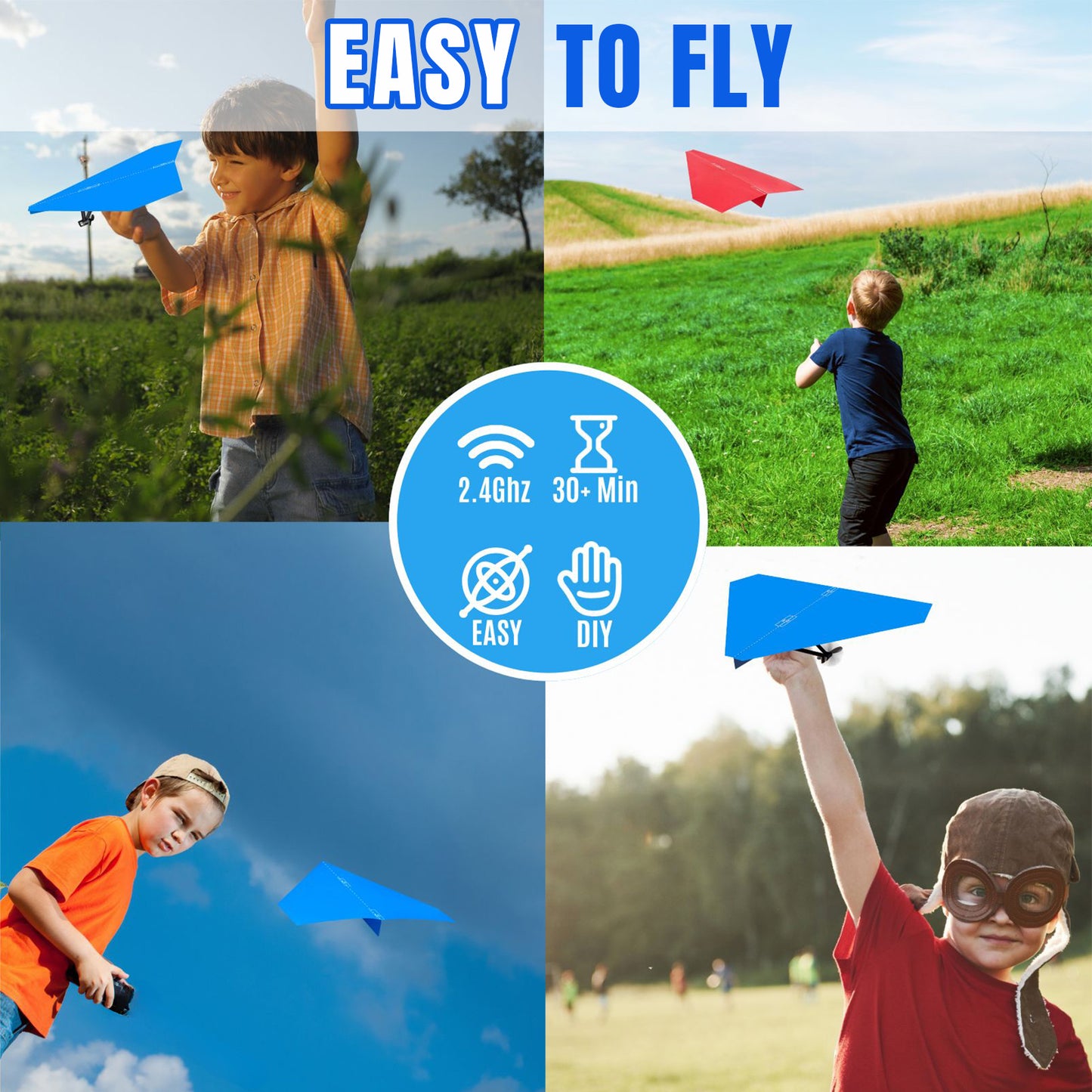 RC Paper Plane, Remote Control Airplane Kit with Colored Papers, Easy Fly Toy for Kids DIY STEM KIT (Birdy X 2.0)