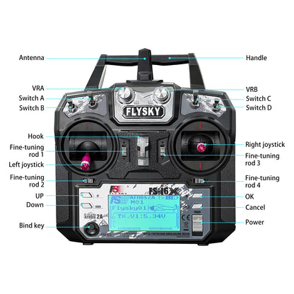 Flysky 10 チャンネル送信機 (FS-I6X) + 受信機 (FS-iA6B/10B)
