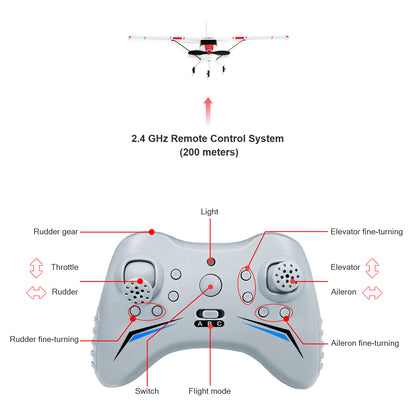 4 Channel RC Plane, Remote Control Airplane Cessna Ready to Fly, Brushless Motor 6-axis Gyro Stabilizer 3 Flight Mode Stunt Flying, Easy Trainer for Beginner & Kid