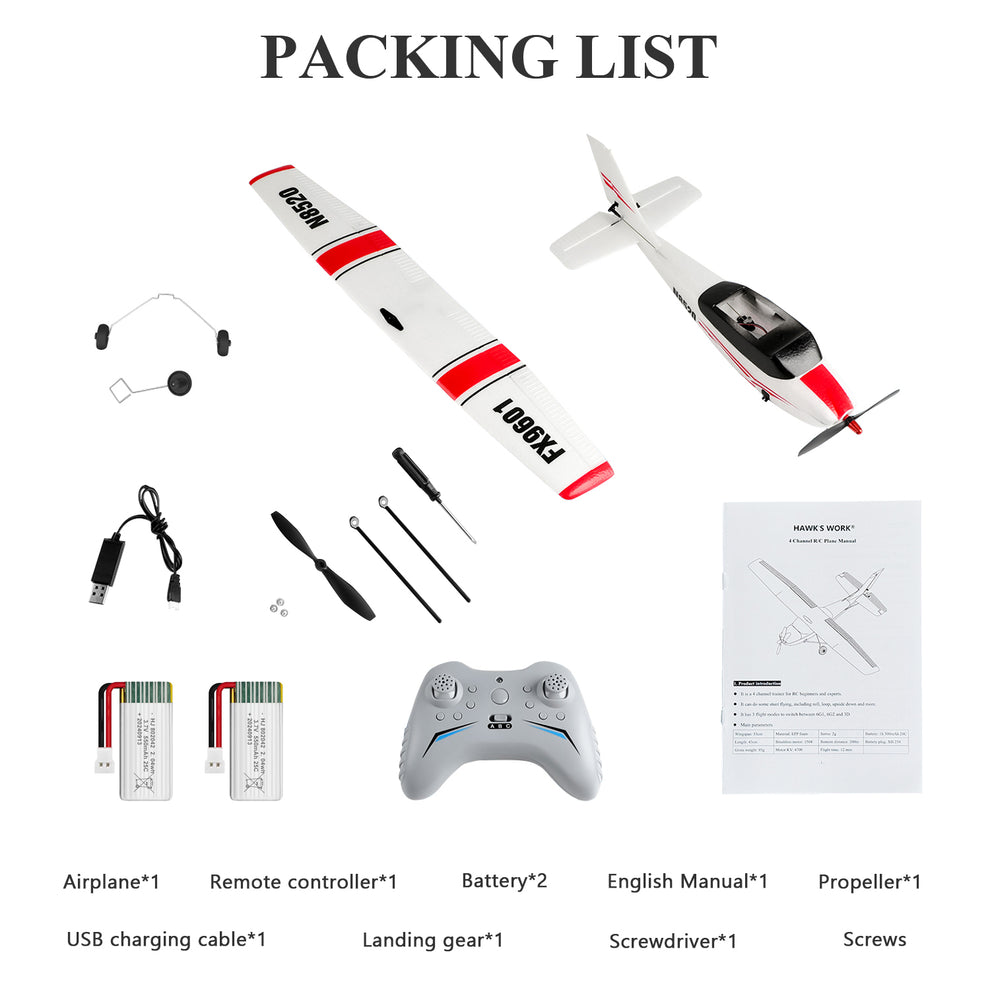4 Channel RC Plane, Remote Control Airplane Cessna Ready to Fly, Brush ...