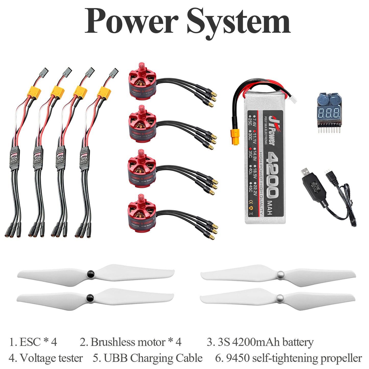 F450 Drone Kit to build, DIY 450mm Wheelbase 4-axis Multi-rotor Drone