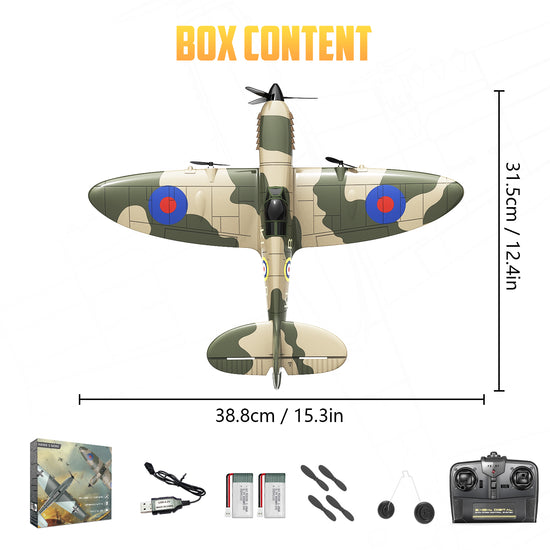 3 Channel RC Plane Spitfire Fighter, Remote Control Warbird Ready to F ...