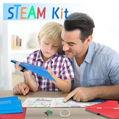 RC Paper Plane, Remote Control Airplane Kit with Colored Papers, Easy Fly Toy for Kids DIY STEM KIT (Birdy X 2.0)