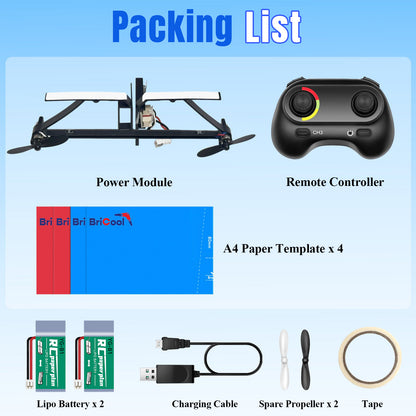 RC Paper Plane, Remote Control Airplane Kit with Colored Papers, Easy Fly Toy for Kids DIY STEM KIT (Birdy X 2.0)