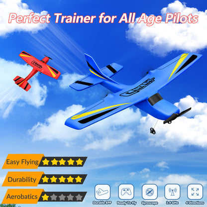 RC セスナ、2 チャンネル 2.4 GHz リモートコントロール飛行機、子供と初心者向けの簡単に飛ばせるグライダー (レッド) 