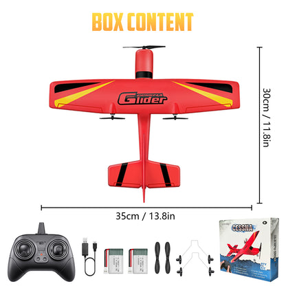 RC セスナ、2 チャンネル 2.4 GHz リモートコントロール飛行機、子供と初心者向けの簡単に飛ばせるグライダー (レッド) 