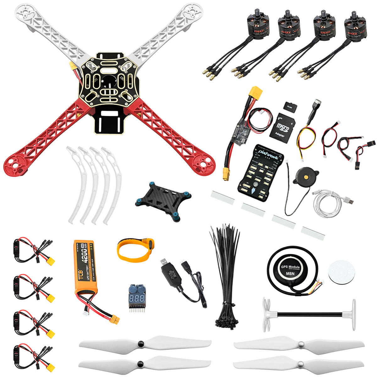 組み立てる F450 ドローン キット、DIY 450mm ホイールベース 4 軸マルチローター ドローン (キット B) 