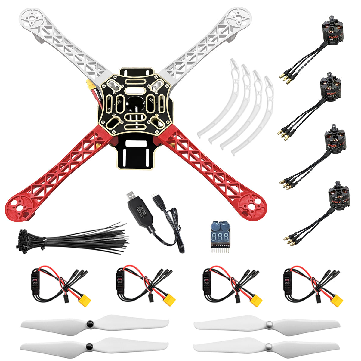 組み立てる F450 ドローン キット、DIY 450mm ホイールベース 4 軸マルチローター ドローン (キット D) 