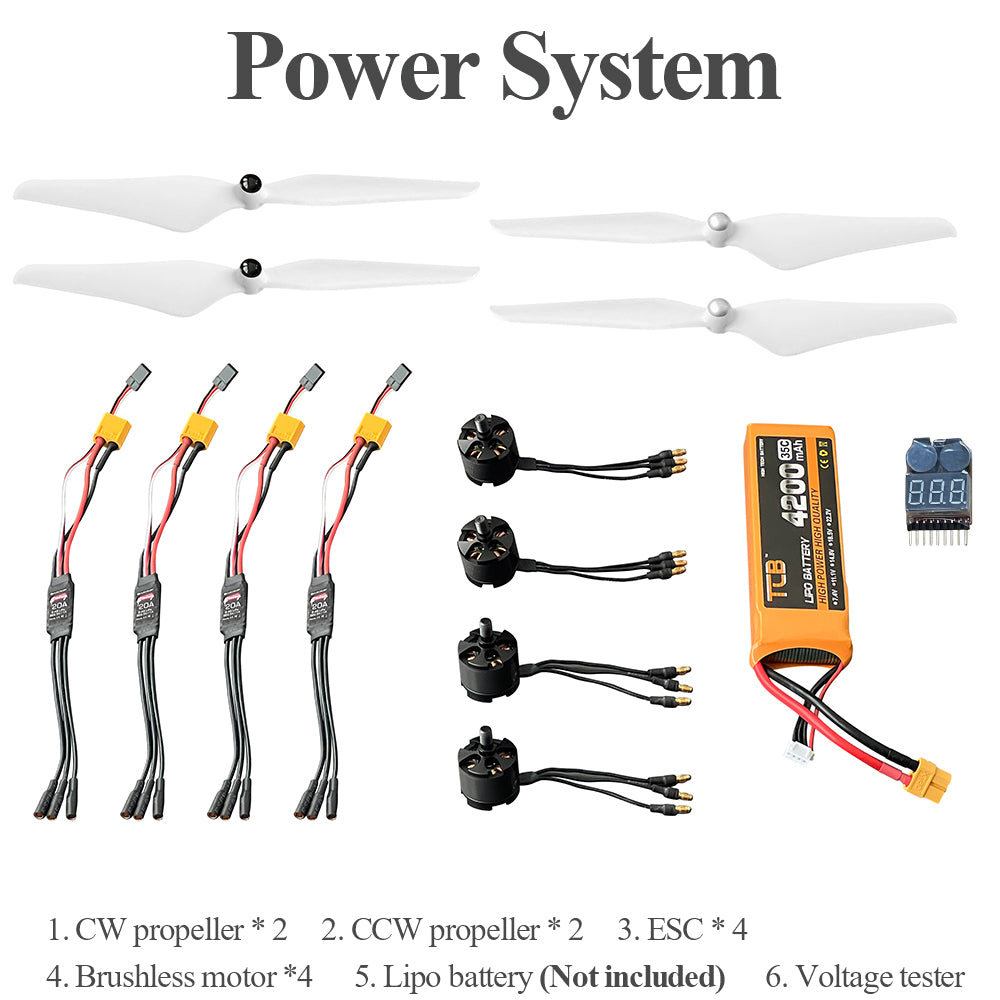 組み立てる F450 ドローン キット、DIY 450mm ホイールベース 4 軸マルチローター ドローン (キット D) 