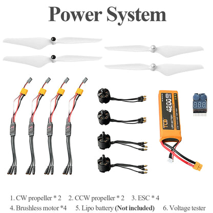 組み立てる F450 ドローン キット、DIY 450mm ホイールベース 4 軸マルチローター ドローン (キット D) 