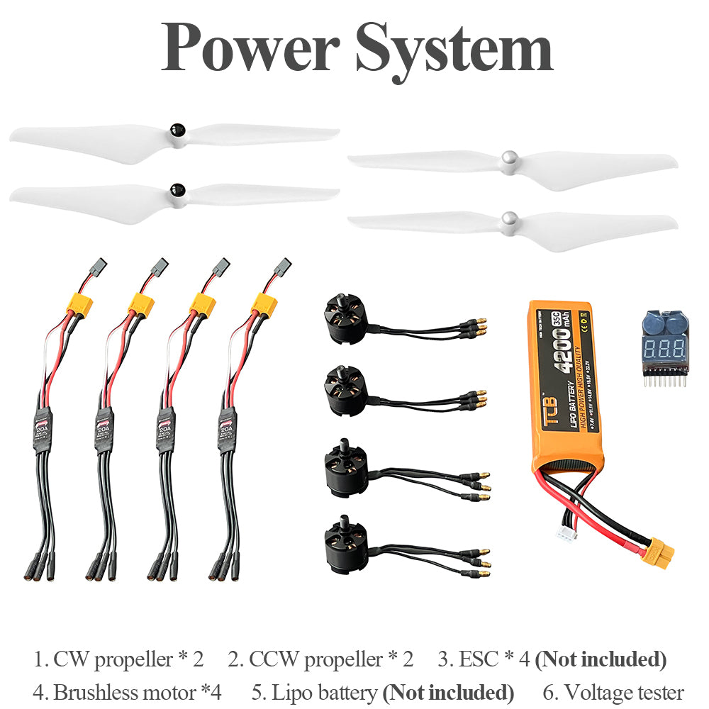 組み立てる F450 ドローン キット、DIY 450mm ホイールベース 4 軸マルチローター ドローン (キット E) 