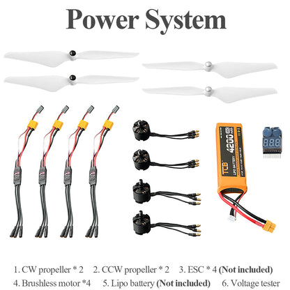 組み立てる F450 ドローン キット、DIY 450mm ホイールベース 4 軸マルチローター ドローン (キット E) 