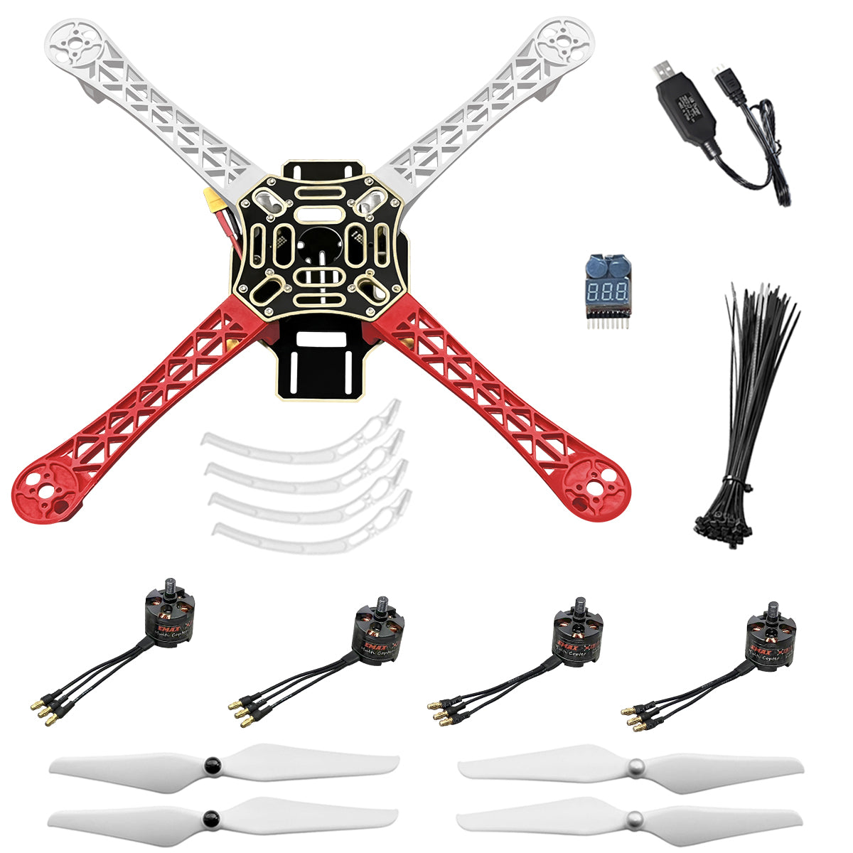 組み立てる F450 ドローン キット、DIY 450mm ホイールベース 4 軸マルチローター ドローン (キット E) 