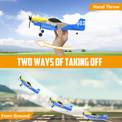 3 Channel RC Plane P-51D Mustang, Remote Control Airplane Ready to Fly, 2.4GHz 6-axis Gyro Stabilizer, Easy to Fly for Kids & Beginners
