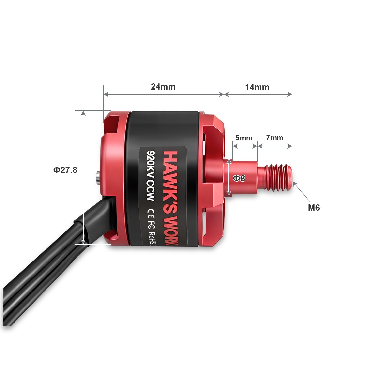 A2212 ブラシレスモーター 920KV マルチコプタードローンなど用
