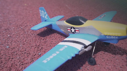 3 Channel RC Plane P-51D Mustang, Remote Control Airplane Ready to Fly, 2.4GHz 6-axis Gyro Stabilizer, Easy to Fly for Kids & Beginners